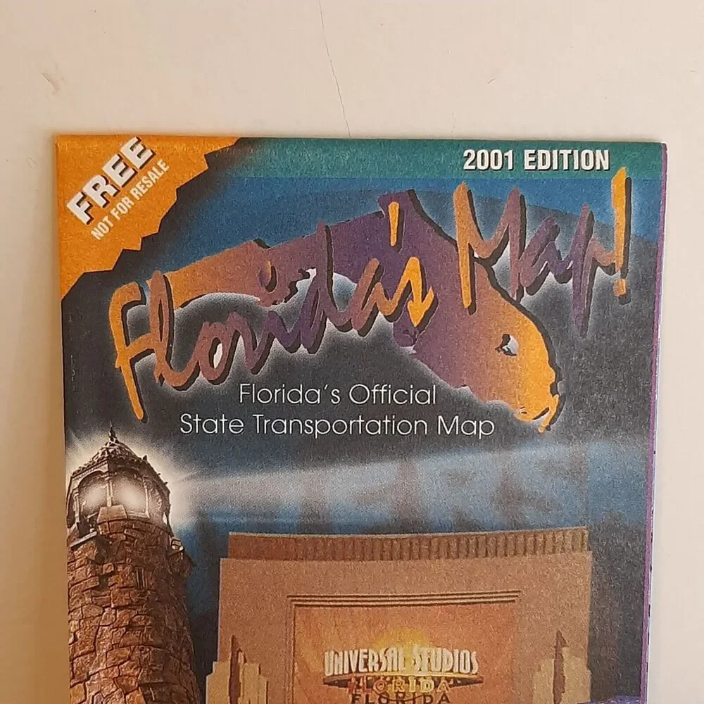 Florida's Map! 2001 Edition Official State Transportation Map JEB BUSH Full size